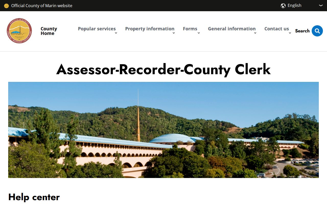 Novato residents directory view of the Marin County Assessor Recorder Clerk hub